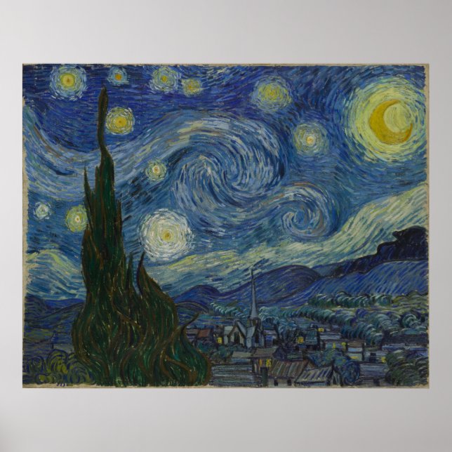 Starry Night Large Canvas Vincent Van Gogh Poster (Framsidan)