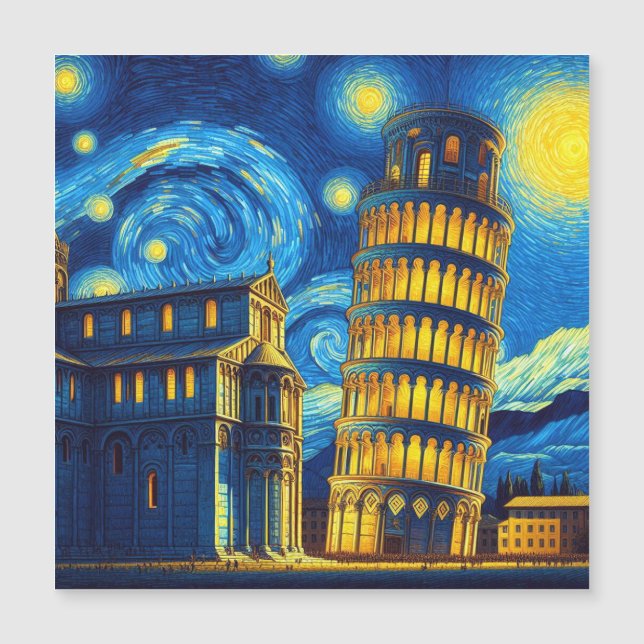 Starry Night Leaning Torn i Pisa Italien (Framsida)