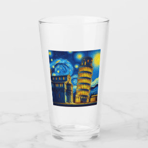 Starry Night Leaning Torn i Pisa Italien Glaskopp