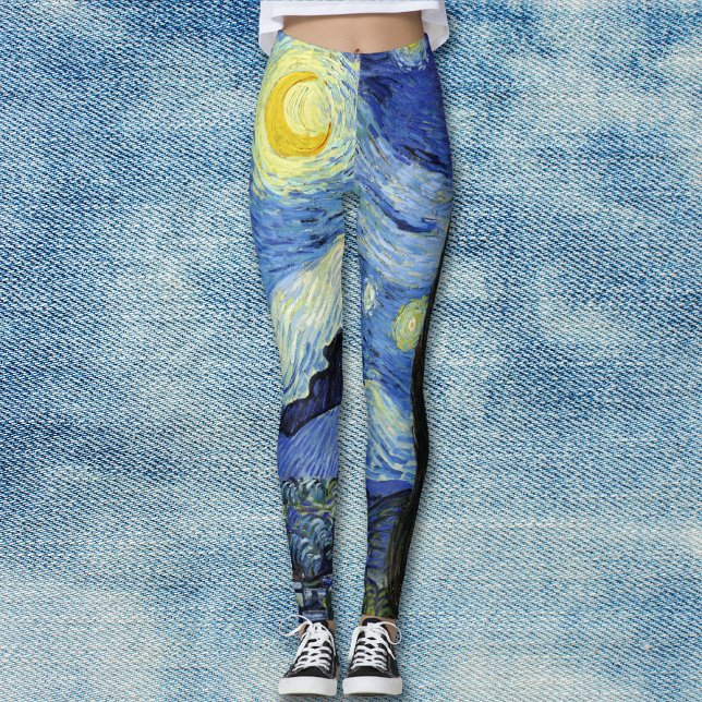 Starry Night liggande Vincent van Gogh Leggings (Skapare uppladdad)