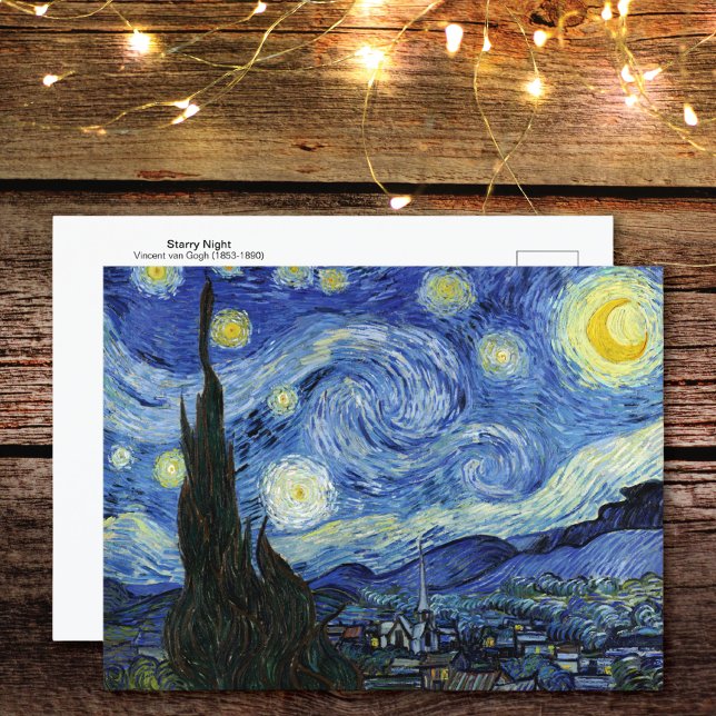 Starry Night liggande Vincent van Gogh Postcard Vykort (Skapare uppladdad)