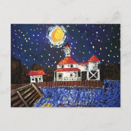 Starry Night Light House Vykort