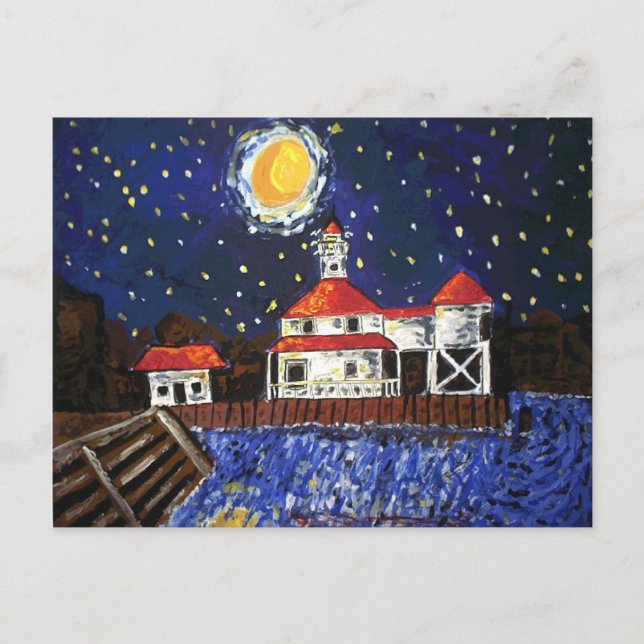 Starry Night Light House Vykort (Framsida)