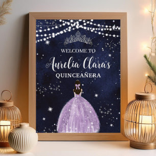Starry Night Lila Lilac Dress Silver Quinceañera Poster