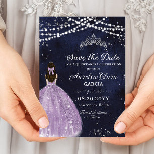 Starry Night Lila Lilac Gown Silver Quinceañera Spara Datumet