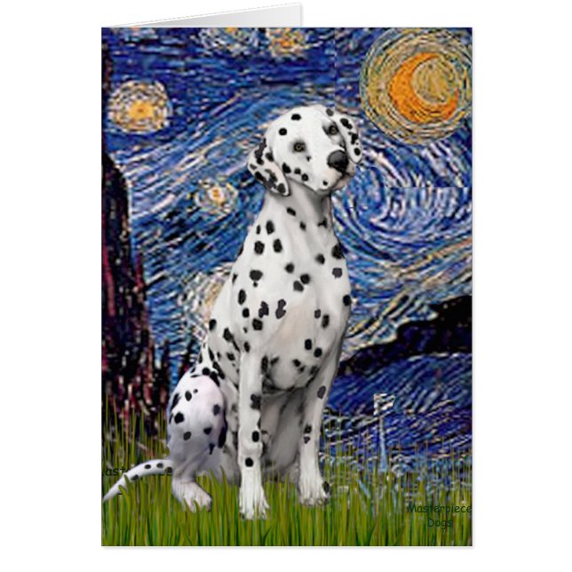 Starry Night (Lodrät) - Dalmatien Hälsningskort (Framsidan)