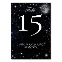 Starry Night Måne Bord Card Bordsnummer