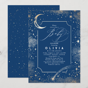 Starry Night Måne Mystical Celestial Baby Shower Inbjudningar