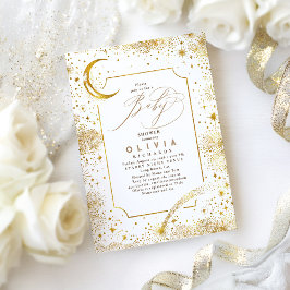 Starry Night Måne Mystical Celestial Baby Shower Inbjudningar