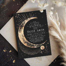 Starry Night Måne Mystical Celestial Birthday Inbjudningar