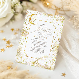 Starry Night Måne Mystical Celestial Möhippa Inbjudningar