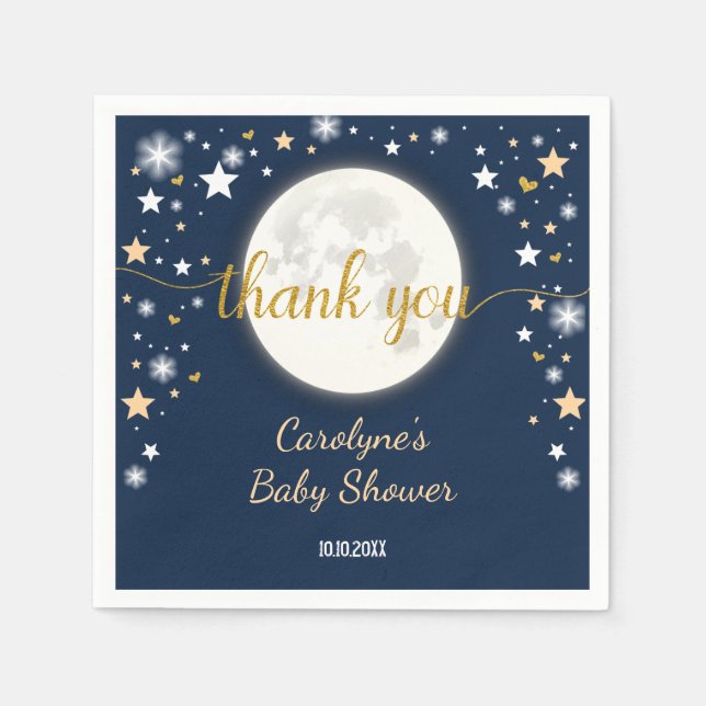 Starry Night Måne & Stars / Galaxy Twinkle Star Pappersservett (Framsidan)