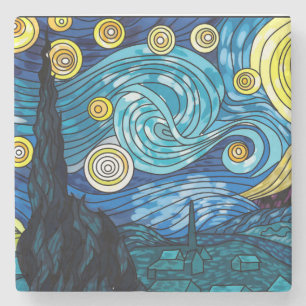 Starry Night Marble Coster Underlägg Sten