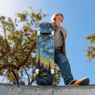 Starry Night Mini Skateboard Bräda 18,5 Cm