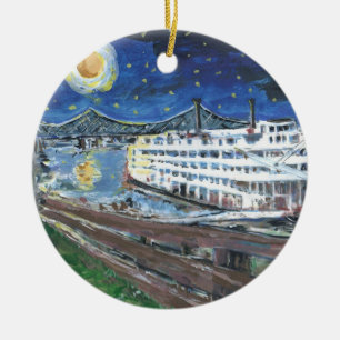 Starry Night Mississippi Queen Julgransprydnad Keramik