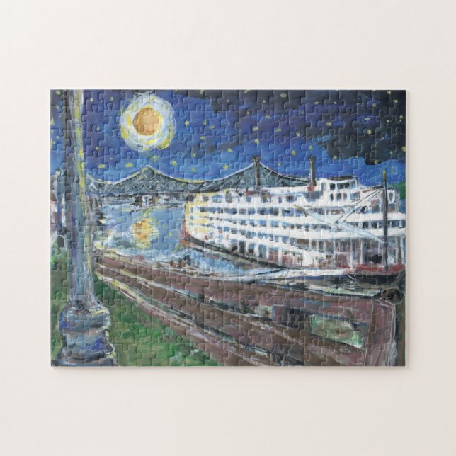 Starry Night Mississippi River Boat Pussel (Horisontell)
