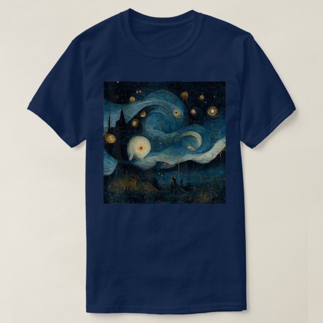 Starry Night miste med Hieronymus Bosch T Shirt (Design framsida)