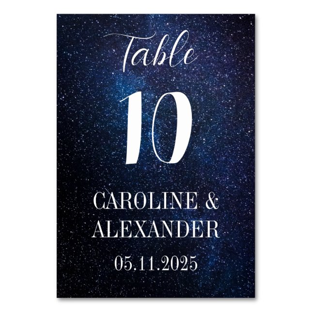 Starry Night Modern Constellation Galaxy Modern Bordsnummer (Framsidan)