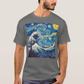 Starry night möter Underbar våg T Shirt
