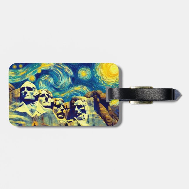 Starry Night Mt. Rushmore South Dakota Bagagebricka (Baksida Vågrät)