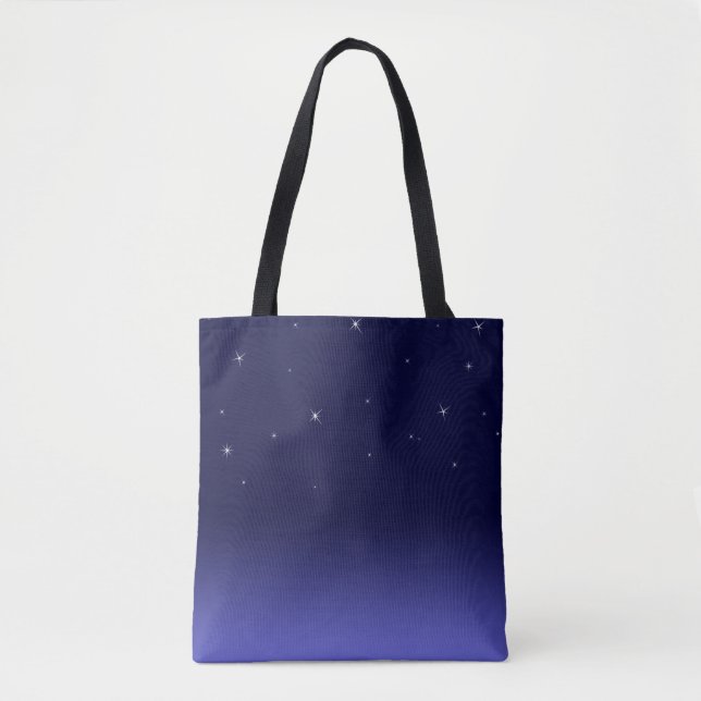 Starry Night, Navy Blue Anpassade Tote Bag Tygkasse (Framsida)