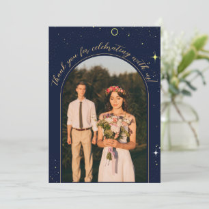 Starry Night Navy Blue Arch Celestial Photo Tack Kort