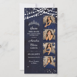 Starry Night Navy Blue Quinceañera Photo Booth Spara Datumet