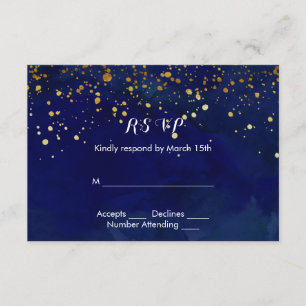 Starry Night Navy och Faux Guld Glitter OSA Kort