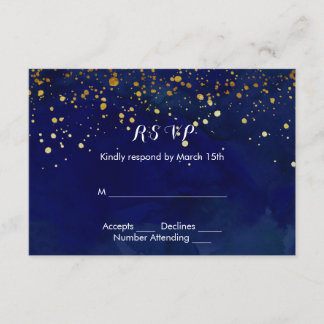 Starry Night Navy och Faux Guld Glitter OSA Kort