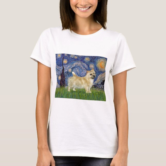 Starry Night - Norwich Terrier Tee Shirt (Framsida)