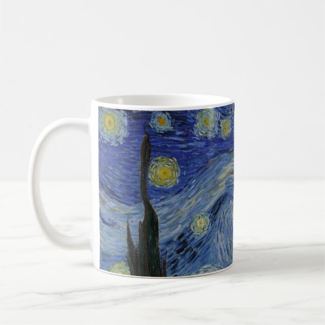 Starry Night, oljemålning, Vincent Van Gogh Kaffemugg (Vänster)