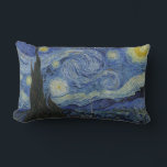Starry Night, oljemålning, Vincent Van Gogh Lumbarkudde<br><div class="desc">Vincent Van Gogh, 18.89.1989 post impressionist, modern oljemålning på landskapslandskapet i natt i canvas av ett snabbt stjärnfärdigt blå himmel med en ljus gult crescerande måne, och planeten Venus syns också. En överdriven cypress träd kan ses i förgrunden. Denna målning skildrar bilden från konstnärsrummet vid asyl på Saint-Paul-de-Mausole i Saint-Rémy-de-Provence...</div>