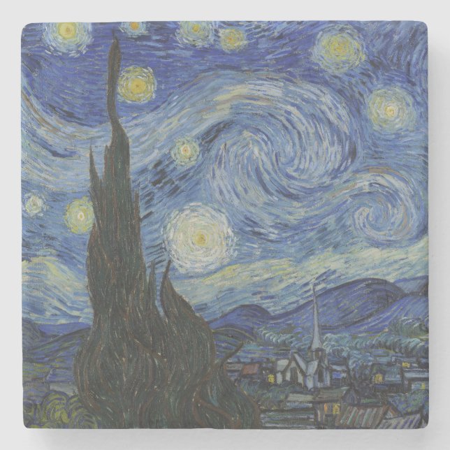 Starry Night, oljemålning, Vincent Van Gogh Stenunderlägg (Framsidan)