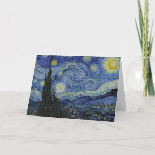 Starry Night, oljemålning, Vincent Van Gogh Tack Kort