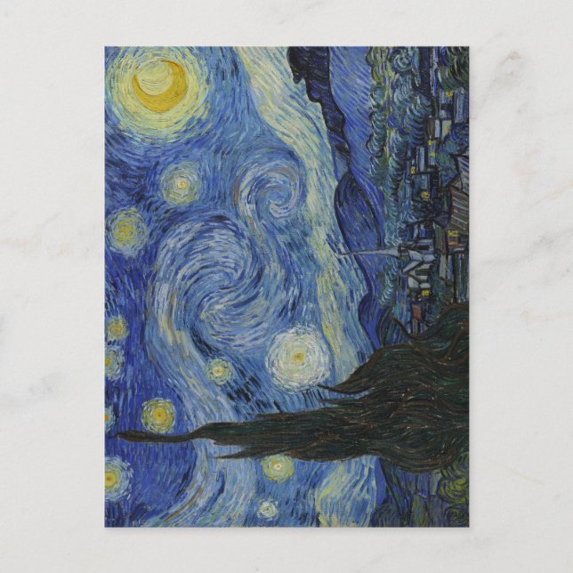 Starry Night, oljemålning, Vincent Van Gogh Vykort (Framsida)