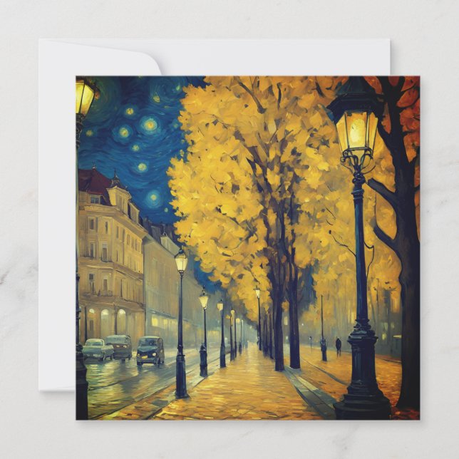 Starry Night on Andrássy Avenue, Budapest Inbjudningar (Framsida)