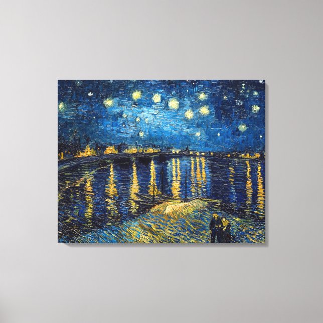 Starry Night on Rhone | Van Gogh | Canvastryck (Framsida)