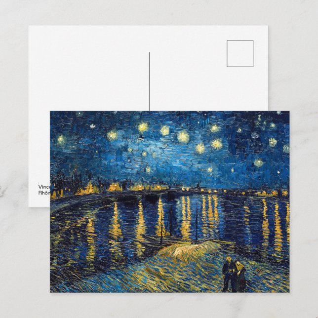 Starry Night on Rhone | Van Gogh | Vykort (Fram/baksida)