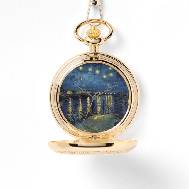 Starry Night on the Rhone Pocket Watch – Van Gogh  Armbandsur (Framsida)