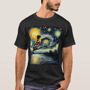 Starry Night Oriole Van Gogh Bird Älskare T Shirt