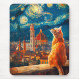 Starry Night Over Florence | Ginger Cat Art Musmatta