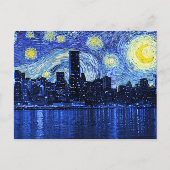 Starry Night over New York City Vykort (Framsida)