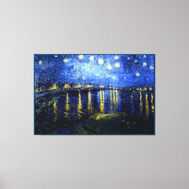 Starry Night över Rhone av Van Gogh Canvastryck (Framsida)
