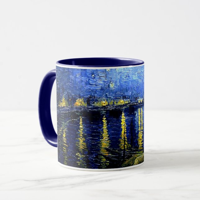 Starry Night över Rhone av van Gogh Mugg (Framsida vänster)
