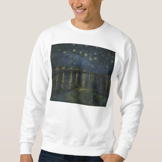 Starry Night over Rhone av Van Gogh Sweatshirt (Framsida)