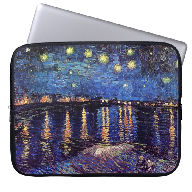 Starry Night över Rhone, av Vincent van Gogh. Laptop Fodral (Framsidan)