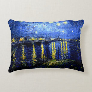 Starry Night över Rhone av Vincent van Gogh Prydnadskudde