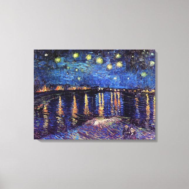 Starry night over Rhone by Van Gogh Canvastryck (Framsida)