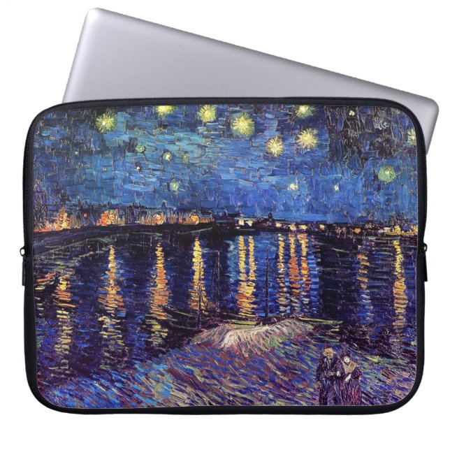 Starry night over Rhone by Van Gogh Laptop Sleeve (Framsidan)