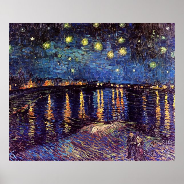 Starry night over Rhone by Van Gogh Poster (Framsidan)